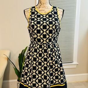 Crown & Ivy Black and Yellow Floral Dress